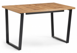 Стол деревянный Лота Лофт 120(160)х75 черный матовый / дуб крафт золотой (75x75)
