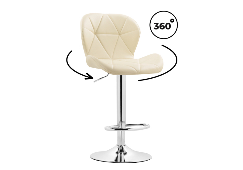 Барный стул Trio beige / chrome (48x52x86). 