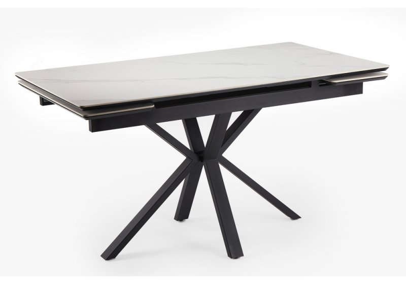 Керамический стол Старлайт 140(200)х80 snow alpin white / черный (80x75). 