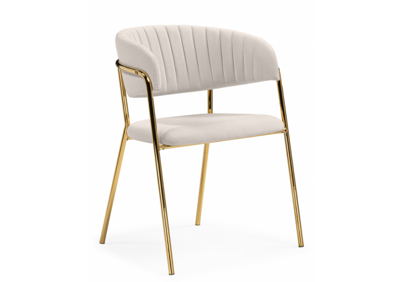 Стул на металлокаркасе Kamelia бежевый / золотой (57x54x83). 